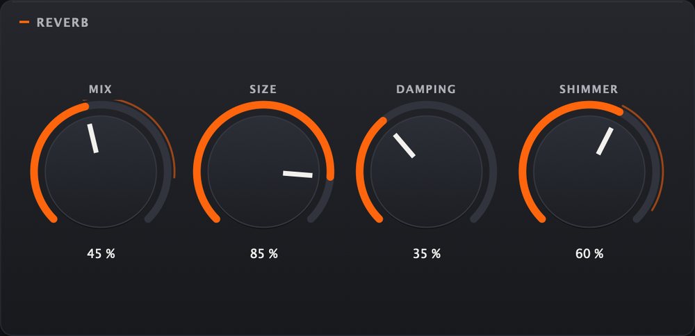 The reverb with the Shimmer knob, with the preset Shimmer Pad.